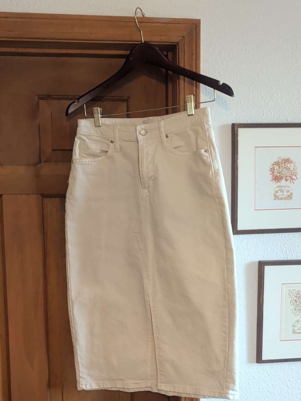 a new day Cream Pencil Skirt
